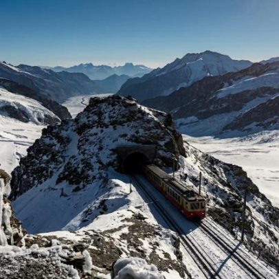 Jungfraubahn atinge recorde de engenharia no topo da Europa