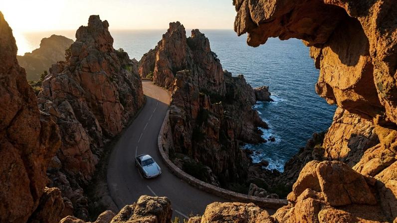 Estrada francesa entre penhascos de 400 m destaca integração com a natureza