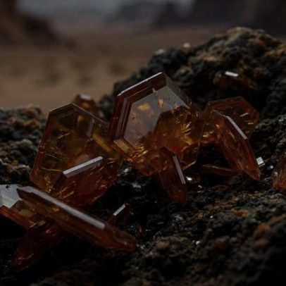 Cristal laranja de chumbo, obra-prima do deserto, ícone da geologia