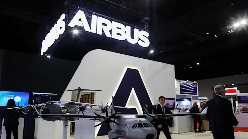 Stand de Airbus en la feria de defensa de Asia en Malasia, en abril de 2026.
