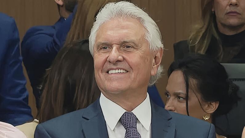 Pré-candidato Ronaldo Caiado (PSD) durante a posse de Daniel Vilela (MDB) como governador de Goiás