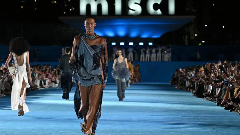 A model presents a look for Misci during Rio Fashion Week in Rio de Janeiro, Brazil, in April 2026.