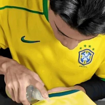 Vídeo mostra como retirar o Vai, Brasa do uniforme da seleção
