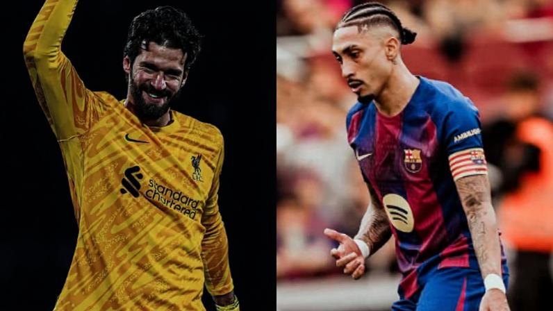 Alisson e Raphinha desfalcam Liverpool e Barcelona na Champions