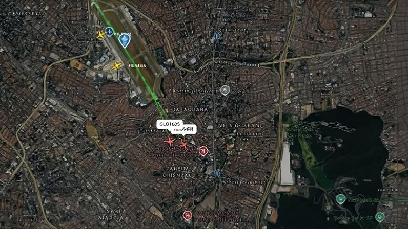 Aviões fixaram a 22 metros um do outro