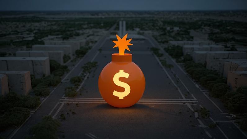 Ilustração de uma bomba fiscal no centro da Esplanda dos Ministérios