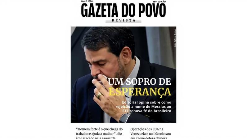 Gazeta do Povo Revista fala sobre derrota de Messias no Senado (Foto: Reprodução)