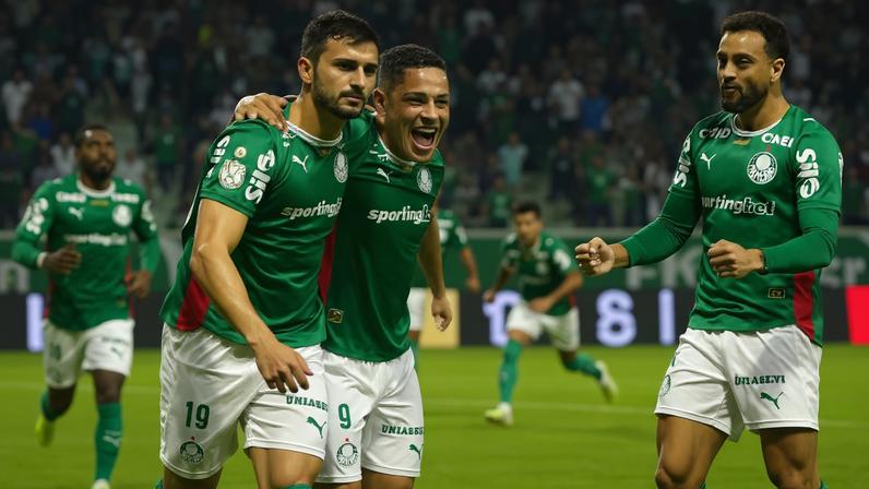 Sosa (esquerda da foto) marcou dois gols para o Palmeiras