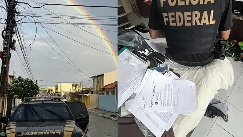 Agentes cumprem mandado de busca e apreensão na casa desse investigado que seria o intermediário, no bairro Suíssa, em Aracaju