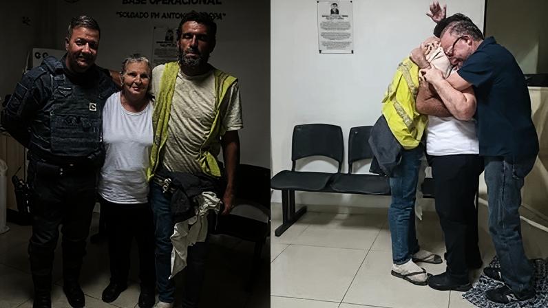 O reencontro ocorreu na Base Operacional da Polícia Militar Rodoviária, em Araraquara, também no interior do estado, e foi marcado por forte emoção