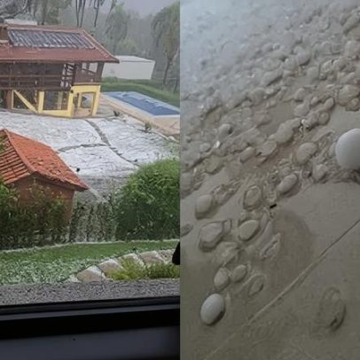 Chuva com granizo assusta moradores do interior de São Paulo