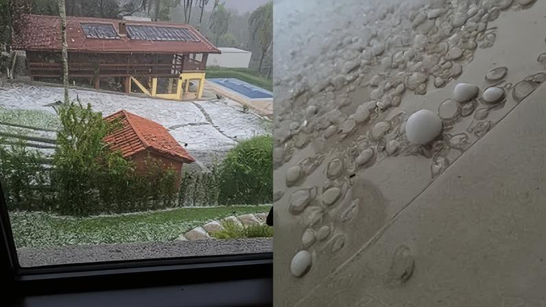 Chuva com granizo assusta moradores do interior de São Paulo