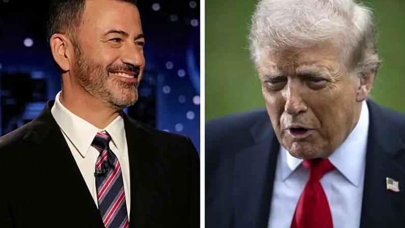 O apresentador Jimmy Kimmel e Donald Trump
