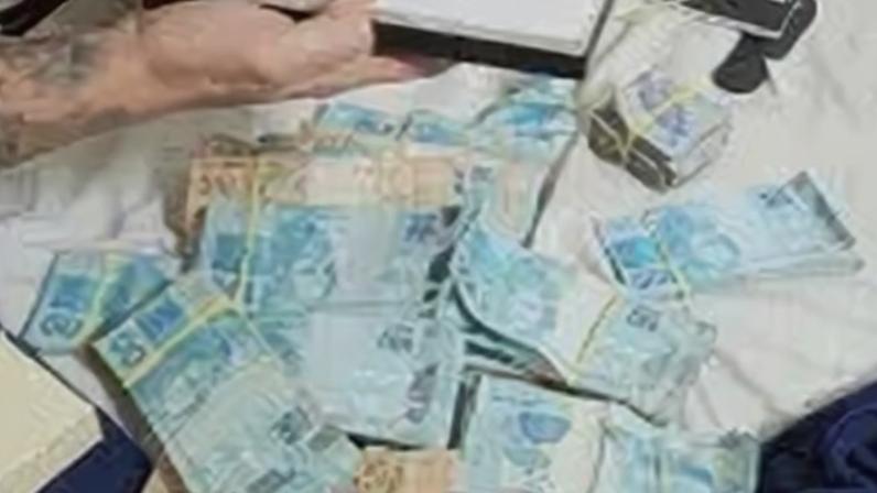 Valores em espécie encontrados na casa do prefeito durante cumprimento de mandado judicial de busca e apreensão