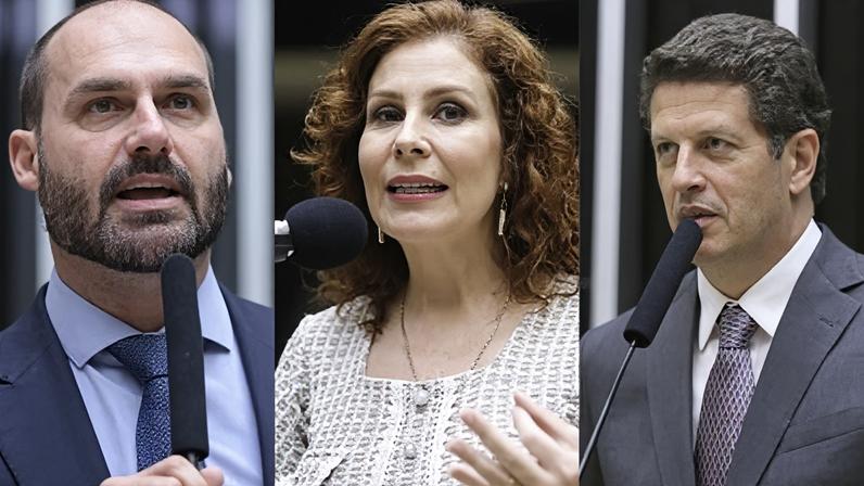 Eduardo Bolsonaro, Carla Zambelli e Ricardo Salles