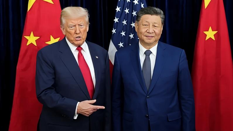 O presidente dos EUA, Donald Trump, cumprimenta o presidente chinês, Xi Jinping, antes de uma reunião bilateral na Base Aérea de Gimhae, em 30 de outubro de 2025, em Busan, Coreia do Sul