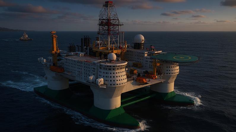 Plataforma semissubmersível de casco duplo é considerada a primeira 'ilha artificial móvel e autossustentável' do mundo