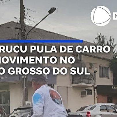 Pirarucu pula de carro em movimento no Mato Grosso do Sul