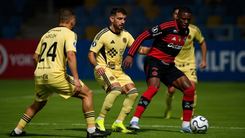 Evertton Araújo protege a bola em Cusco x Flamengo (Foto: Gilvan de Souza / Flamengo)