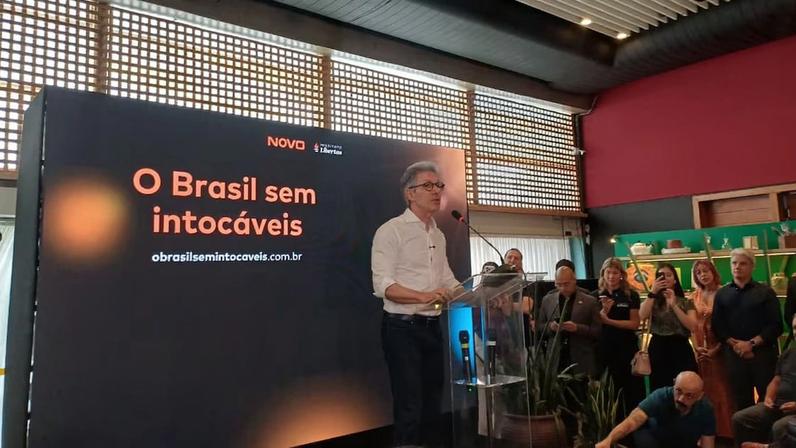 Romeu Zema lança diretrizes do seu plano de governo em um evento em São Paulo sob o mote 'O Brasil sem intocáveis'