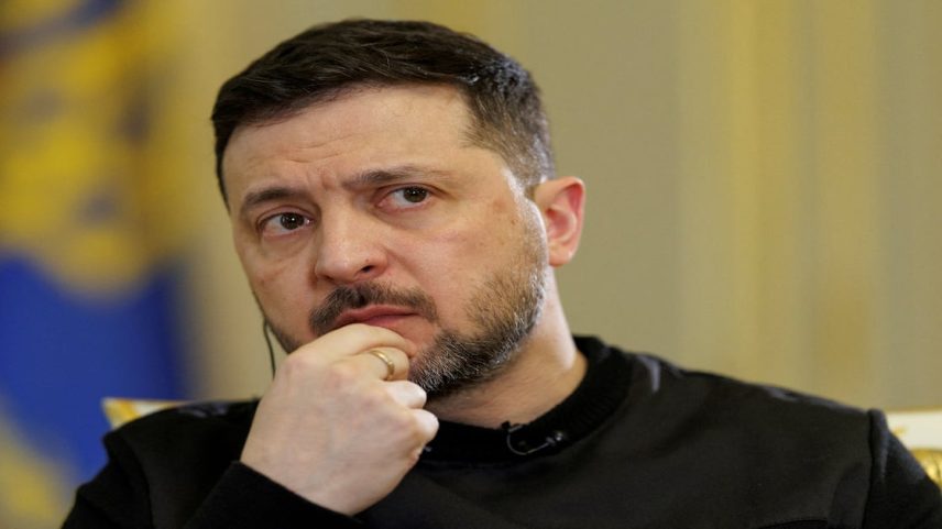 FILE PHOTO: Ukraine's President Volodymyr Zelenskiy looks on during an interview with Reuters, amid Russia's attack on Ukraine, in Kyiv, Ukraine March 25, 2026. REUTERS/Valentyn Ogirenko/File Photo