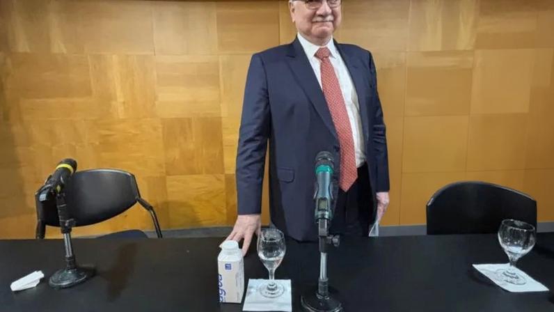 O presidente do STF, Edson Fachin, durante palestra na FGV, em São Paulo