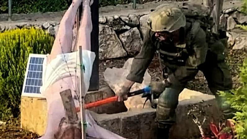Militares israelenses foram flagrados destruindo estátua de Jesus no Líbano | Reprodução