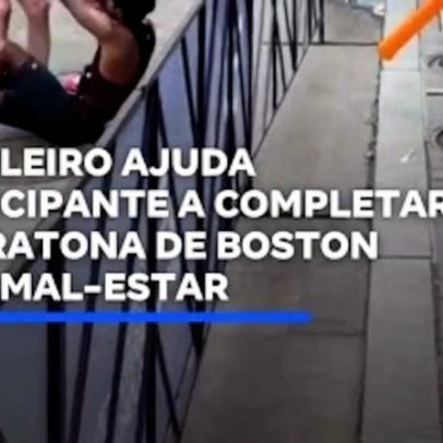 Brasileiro ajuda participante a completar a Maratona de Boston