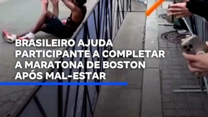 Brasileiro ajuda participante a completar a Maratona de Boston