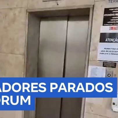 Elevadores do Fórum de Santos estão fora de funcionamento, atrasando audiências