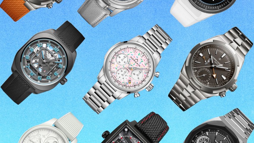 Photo Illustration of Watches in front of a Gradient Background