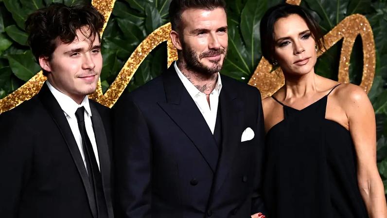 Brooklyn Beckham, David Beckham and Victoria Beckham