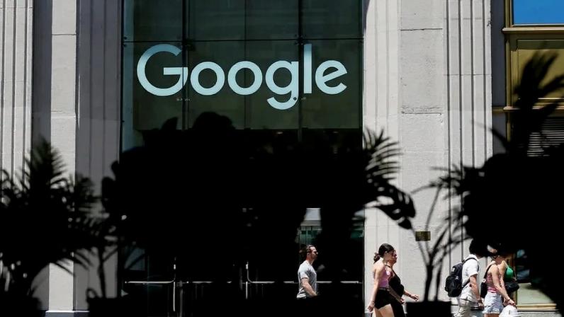 NEW YORK, NEW YORK - JULY 04: People walk near the Google offices on July 04, 2022 in New York City. Google announced on Friday it will eliminate location history entries if it identifies an abortion center.