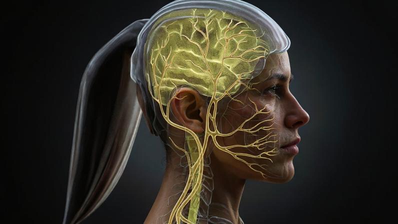 O nervo vago: estrutura de 200 000 fibras nervosas a conectar o cérebro a órgãos como coração e intestino (Ilustração: GI/Getty Images)