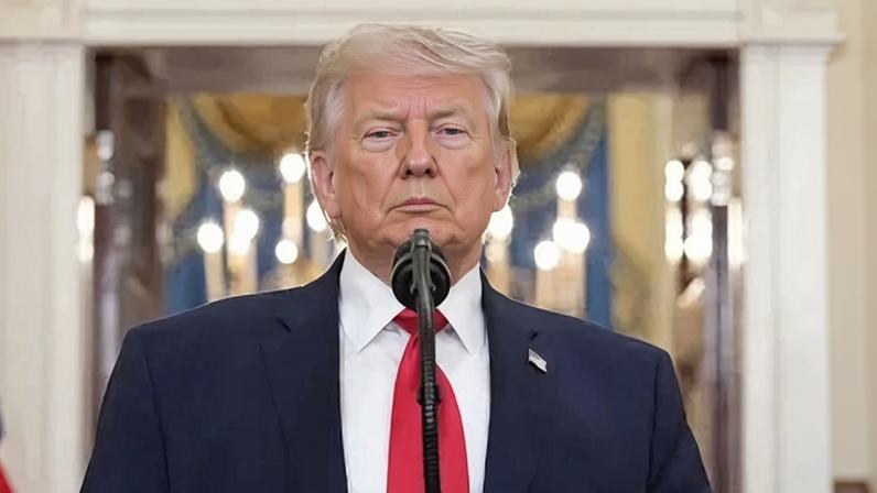 O presidente dos EUA, Donald Trump, discursa no Salão Cruzado da Casa Branca