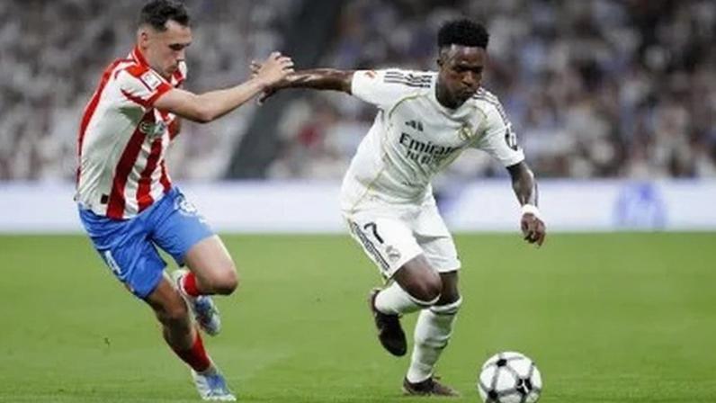 Vinicius Júnior, do Real Madrid, em jogo contra o Girona