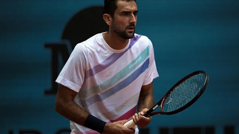 Marin Cilic na primeira rodada no Masters de Madrid
