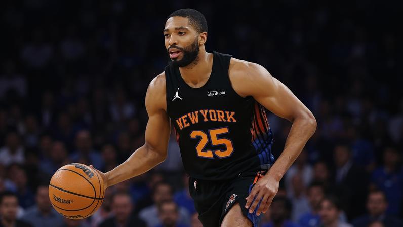 Mikal Bridges and the New York Knicks are favored on the road in Game 6. A win would end the series and eliminate Atlanta.