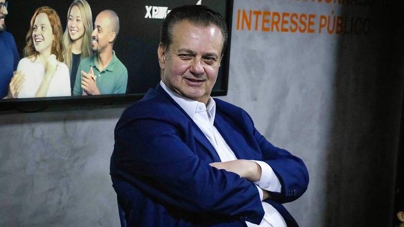 O presidente nacional do PSD, Gilberto Kassab, visitou a sede do jornal digital Poder360, em Brasília