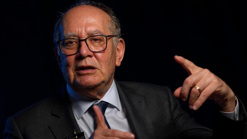 Gilmar Mendes, Ministro do Supremo Tribunal Federal (STF), é entrevistado pelo colunista Paulo Cappelli e a repórter Manoela Alcântara no estúdio Metrópoles
