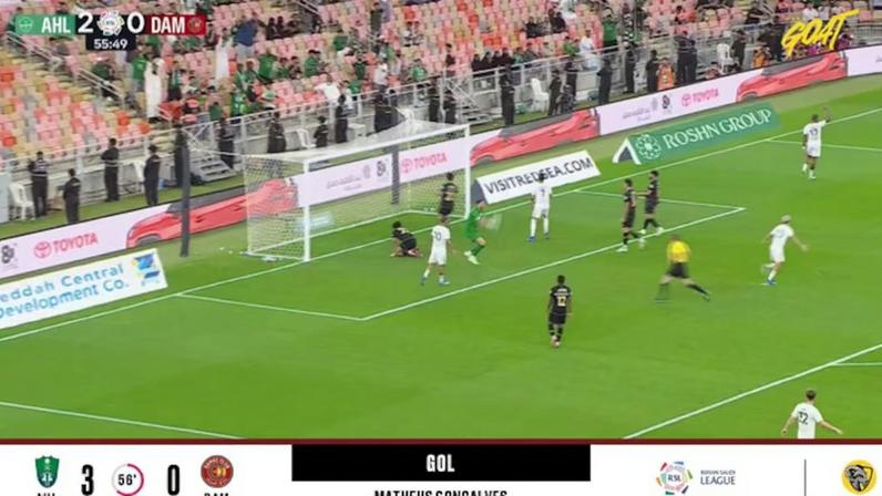 Al Ahli SC vence Damac por 3 a 0 com gol de Matheus Goncalves