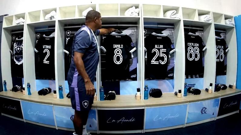 Vestiário do Botafogo no El Cilindro para partida com o Racing (Foto: Vítor Silva/Botafogo)