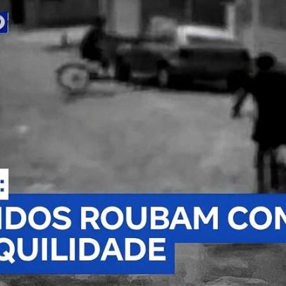 Câmeras registram série de assaltos em Santos e São Vicente