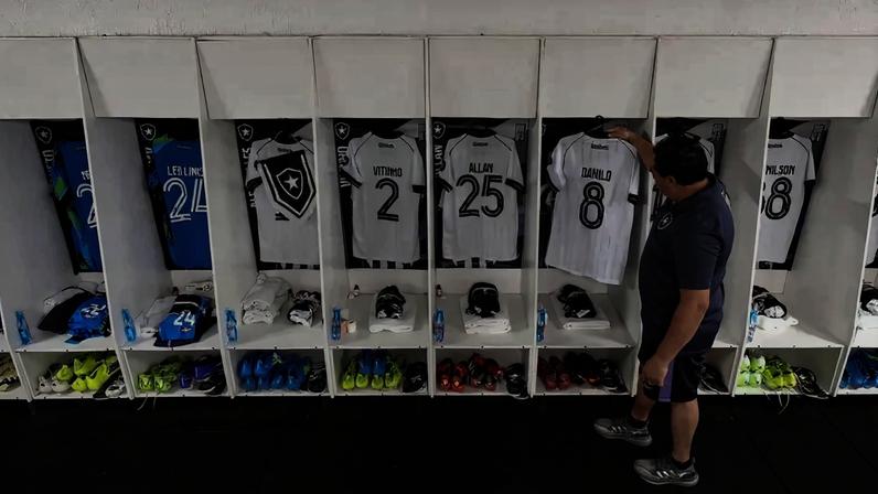 Vestiário do Botafogo na Arena Condá (Foto: Vítor Silva/Botafogo)