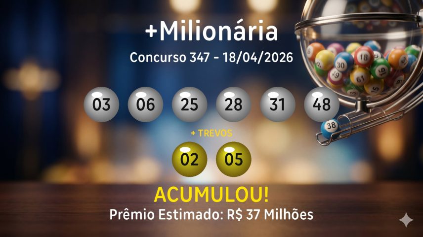 +Milionária: veja os números sorteados no concurso 347