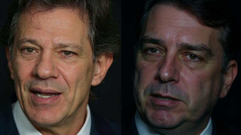 Haddad (esq.) disse que Flávio Bolsonaro "espalha desinformação para beneficiar os super ricos"