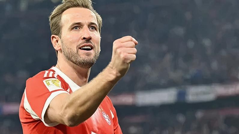 Harry Kane atuando pelo Bayern de Munique
