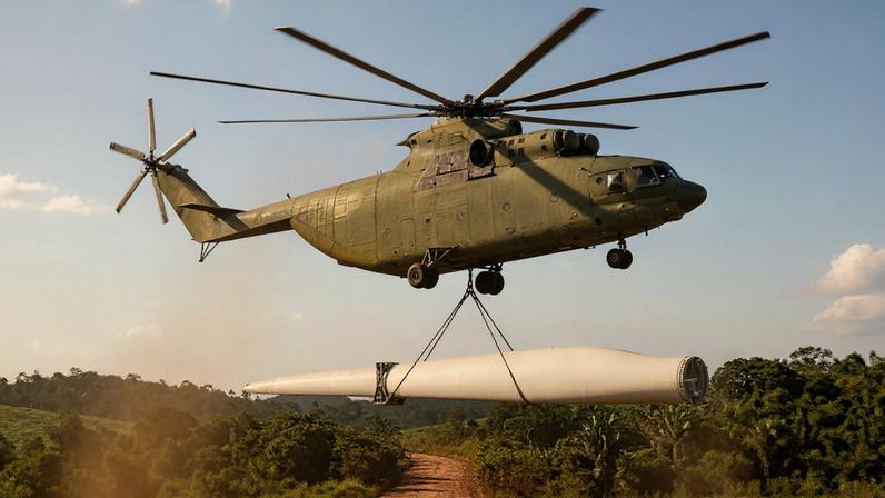 A engenharia aeronáutica soviética projetou o helicóptero mais imponente da história, uma máquina voadora capaz de içar cargas brutais de 20 toneladas com facilidade