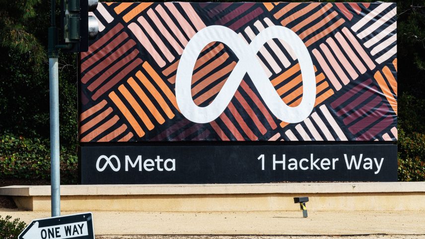 Signage outside Meta headquarters in Menlo Park California US on Thursday Feb. 2 2023. Meta Platforms Inc.'s shares...