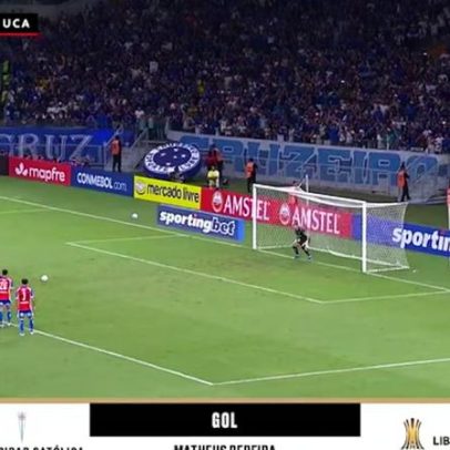 Matheus Pereira empata de pênalti para o Cruzeiro no Mineirão